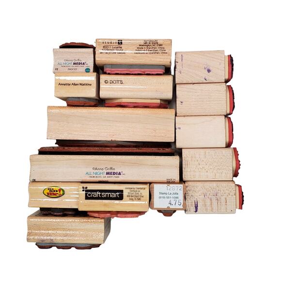 Vtg Junk Drawer Lot of 15 Flowers Floral Gardening Rubber Stamps All Night Media - Picture 5 of 7